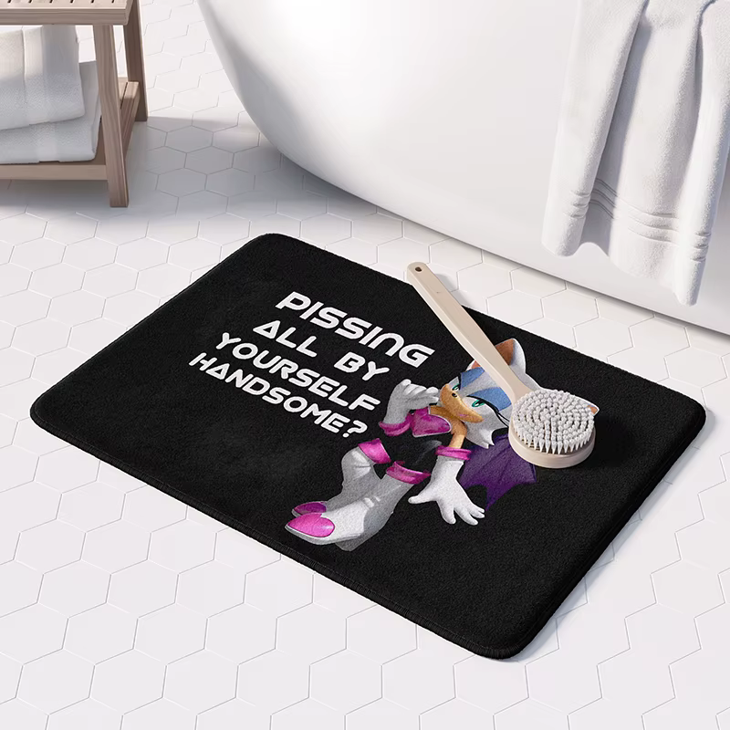 Tapis de salle de bain Gaslight Gatekeep Girlboss Pissing All By Bath Mat avec base antidérapante