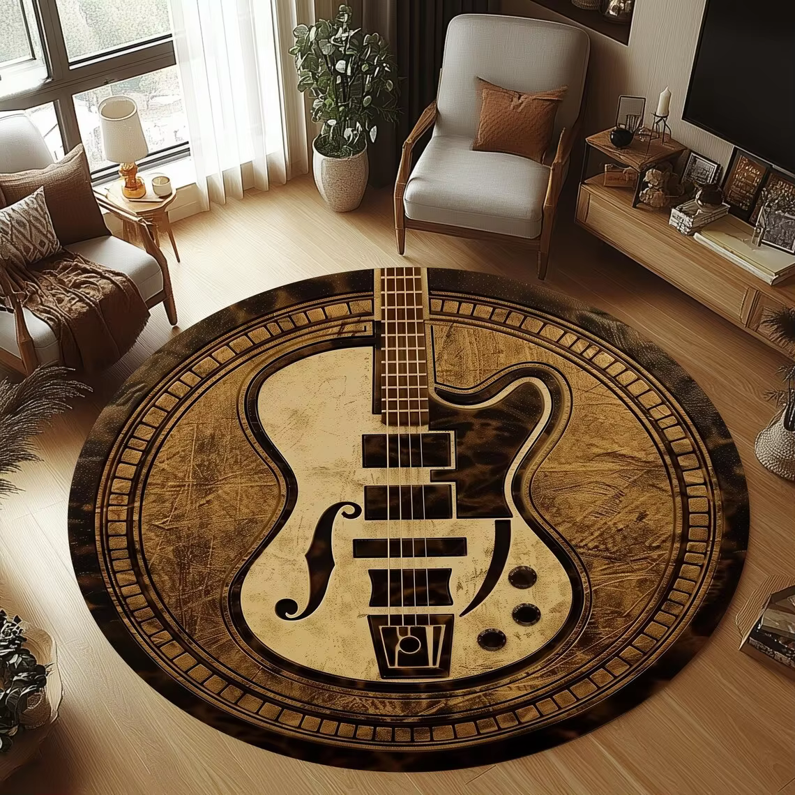 Tapis de guitare rond antidérapant