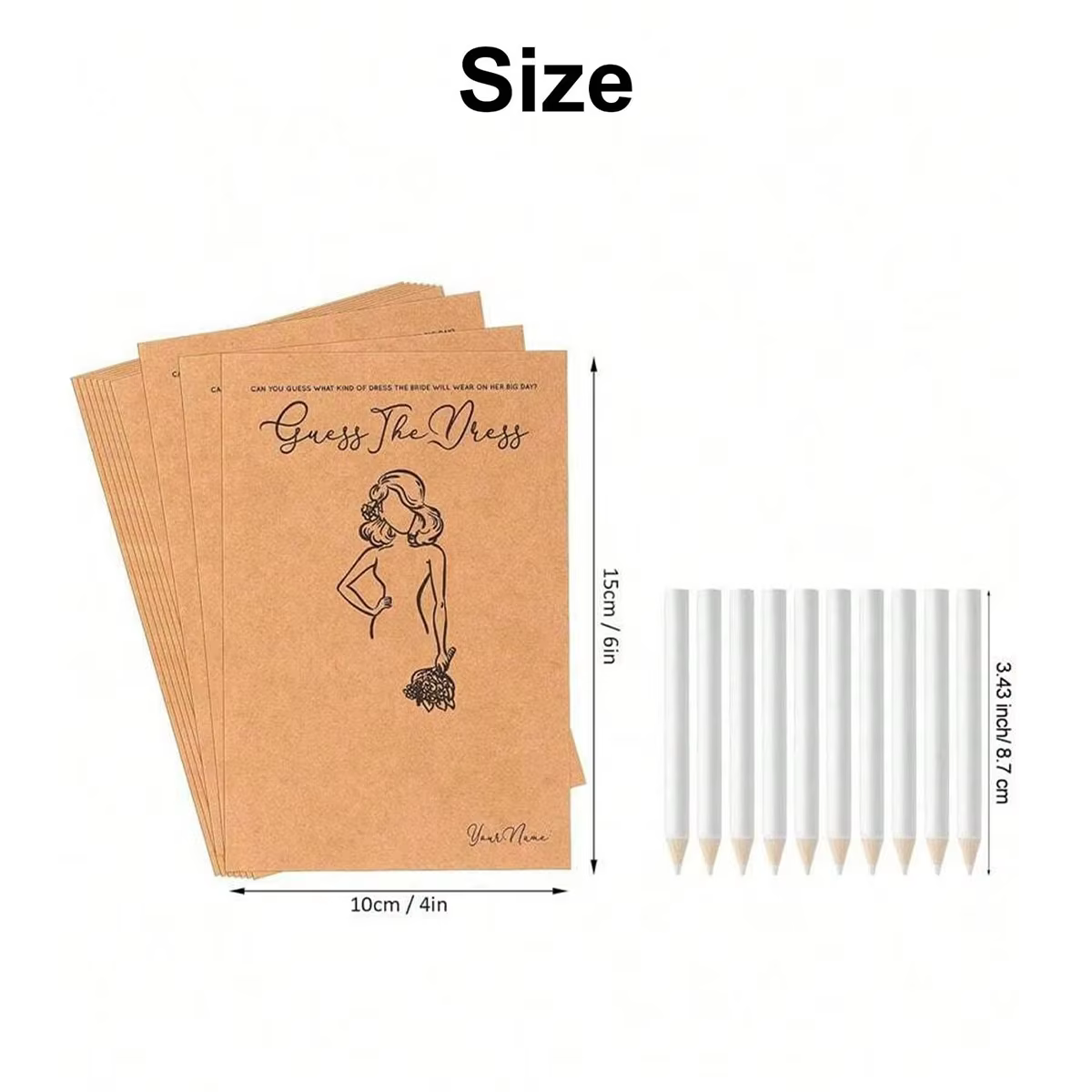 10 jeux de devinettes sur le thème de la robe pour la fête prénuptiale, incluant des cartes de jeu et des crayons solubles dans l'eau, fournitures amusantes pour mariage