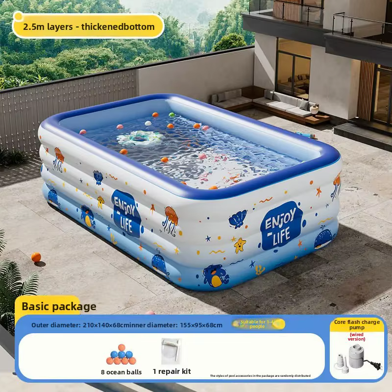 Piscine gonflable familiale Wild Horse Village pour enfants et bébés, grande piscine pliable d'extérieur pour la maison
