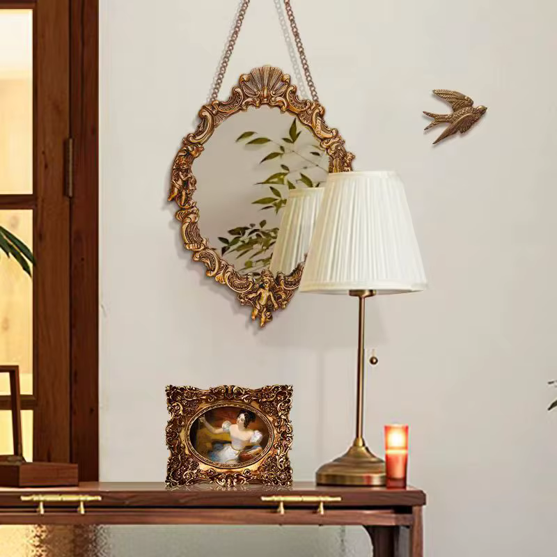 Miroir mural de maquillage pour salle de bains, miroir mural esthétique irrégulier suspendu pour douche Specchio Da Parete, accessoires de décoration pour la maison