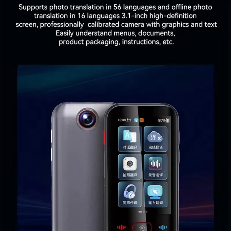 Nouveau Traducteur Vocal Intelligent M30 2026 – 139 Langues en ligne, 14 hors ligne, WIFI, Enregistrement Photo, Dictionnaire de Traduction pour Voyages d'Affaires