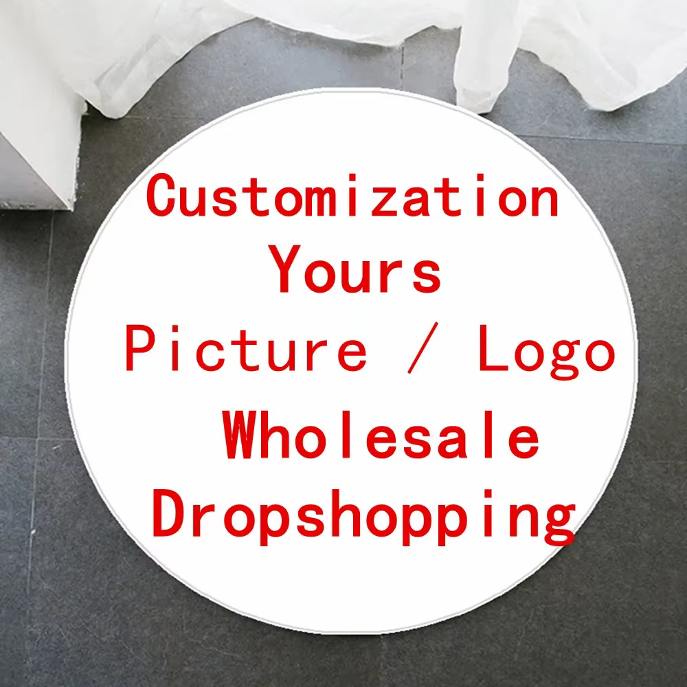 Tapis anti-aldes circulaire personnalisé avec logo pour la maison