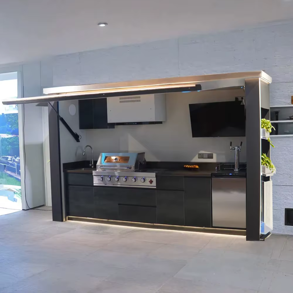 Armoire de cuisine extérieure en acier inoxydable de qualité supérieure avec porte électrique