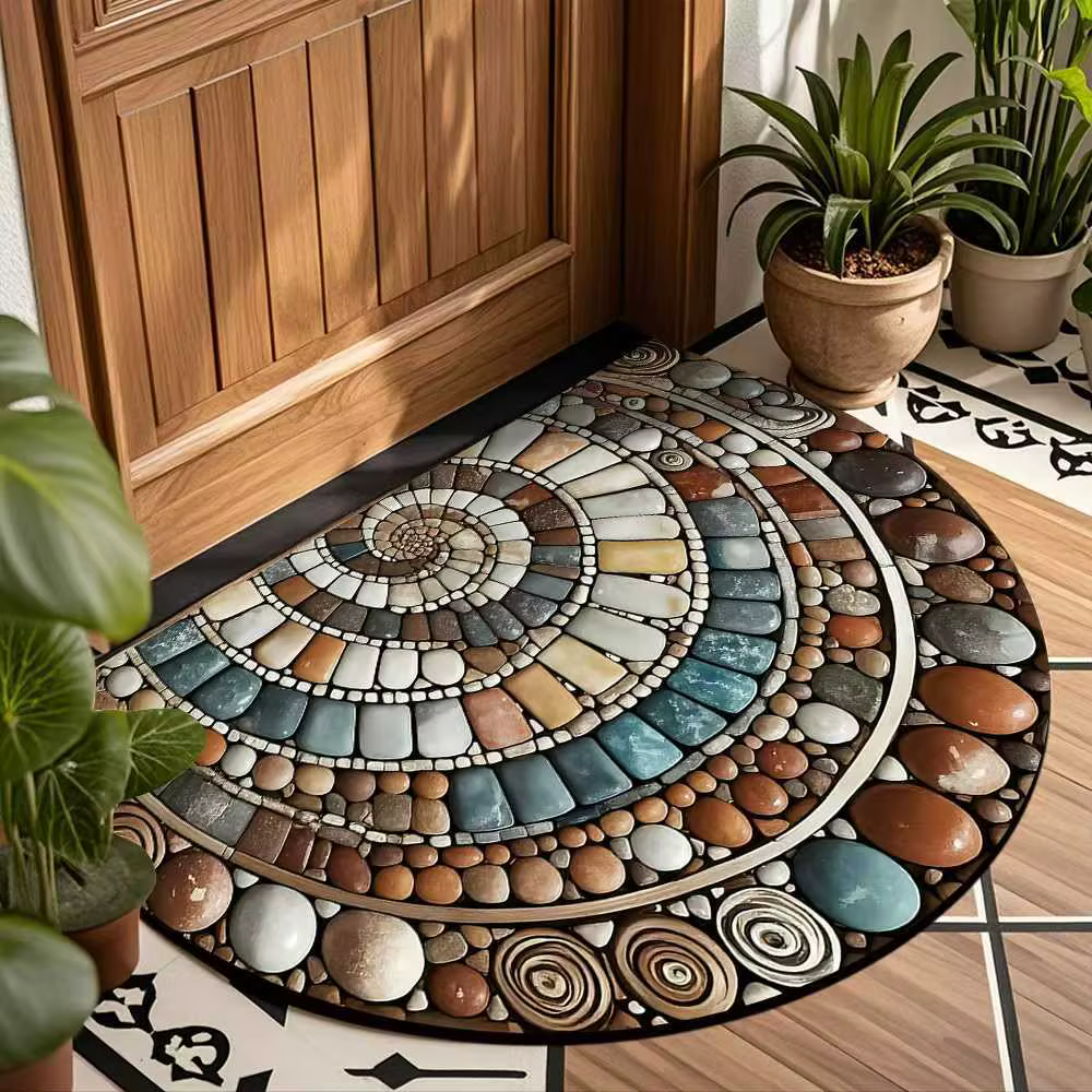 VIKAMA – tapis demi-cercle en pierre Vintage