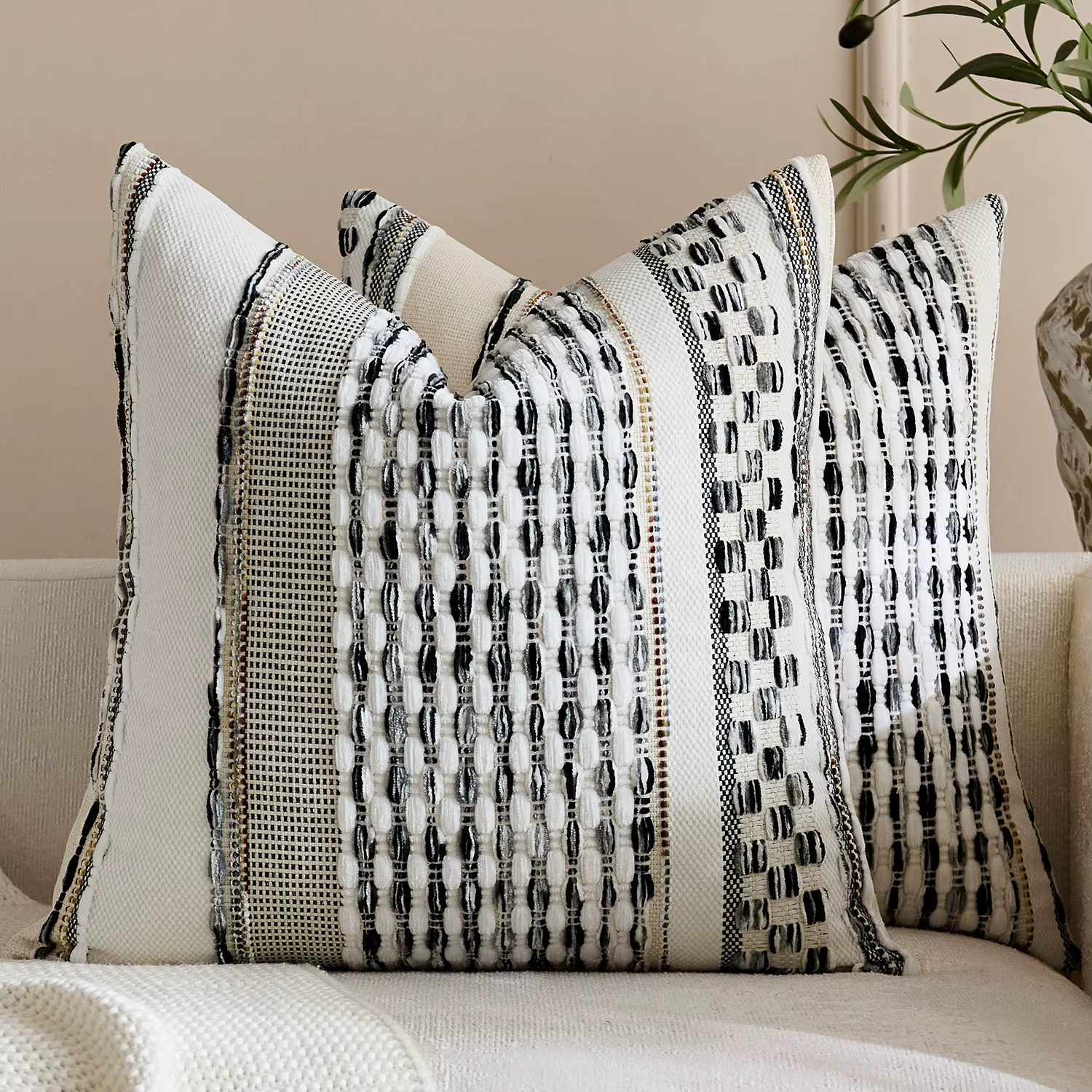 Nouvelle Housse de Coussin Style Bohème 2026 en Chenille Vintage