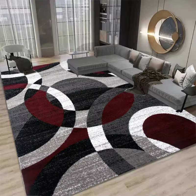Tapis géométrique nordique pour salon décor de luxe moderne Table de canapé