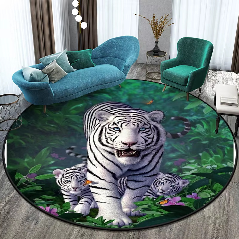Tapis rond tigre virus pour la décoration de la maison