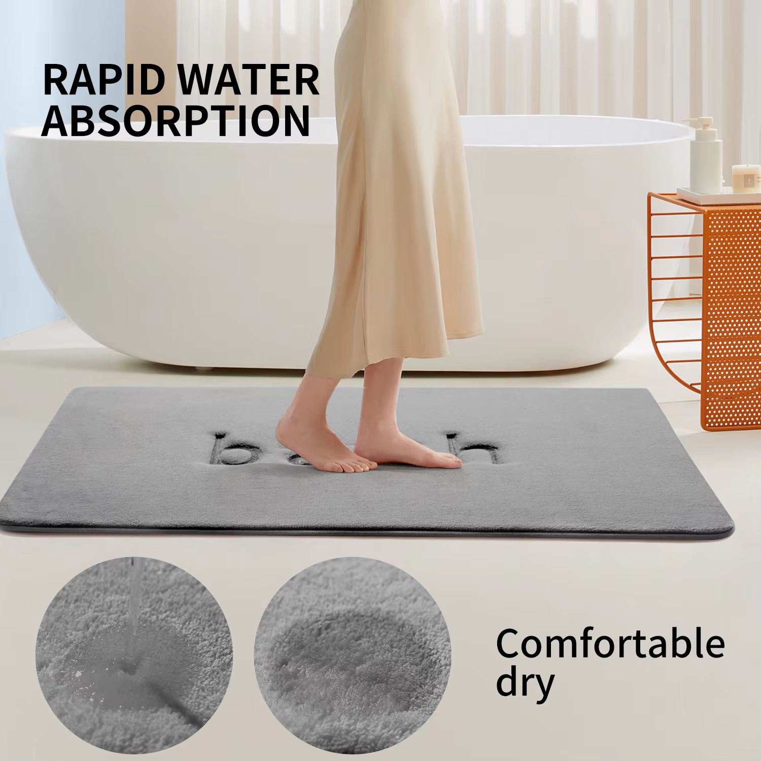 Tapis de bain Simple, couleur unie