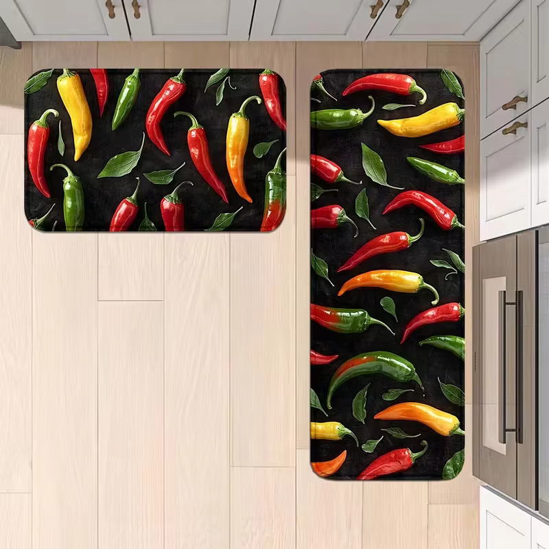 Tapis de cuisine au poivre rouge