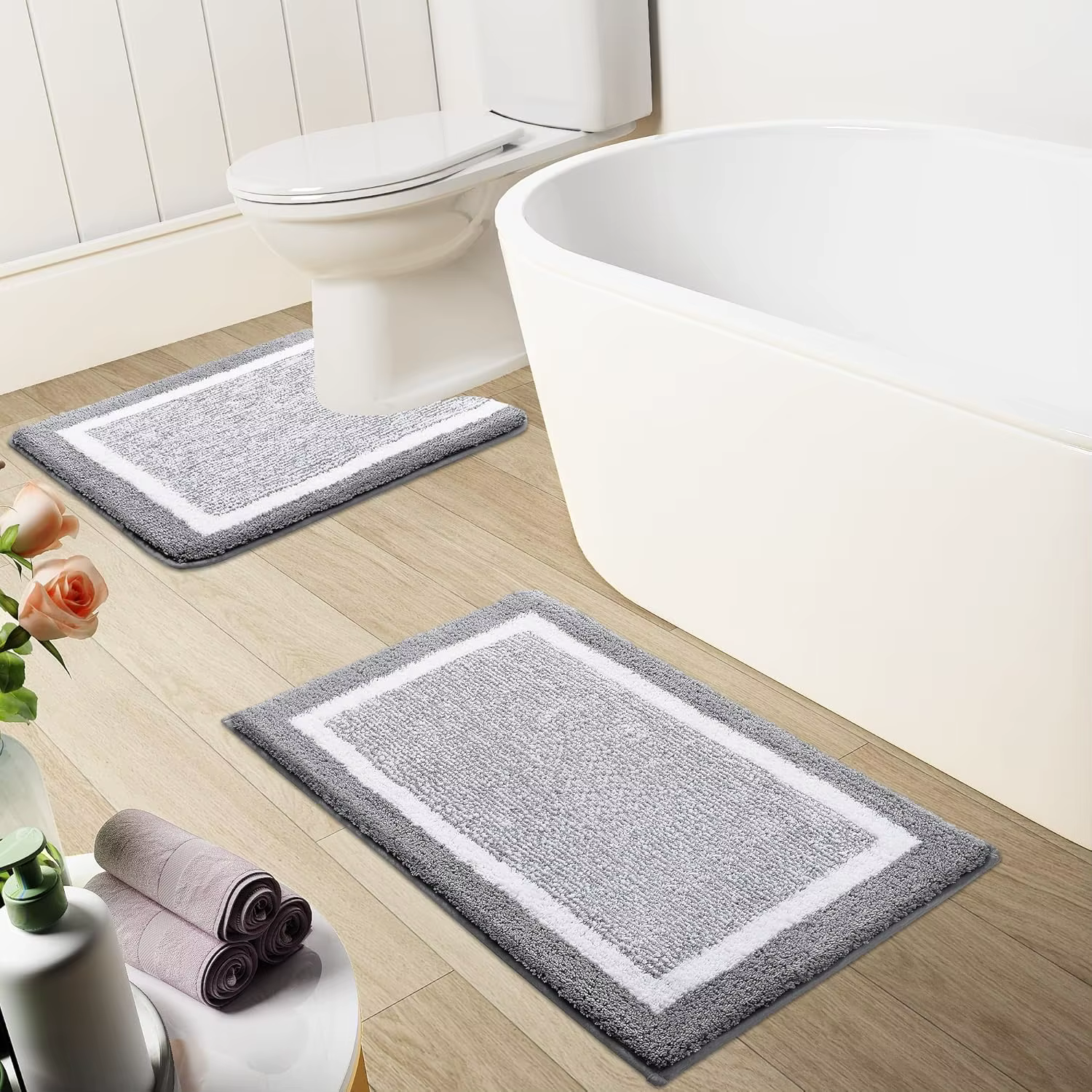 Tapis de salle de bain en microfibre moelleuse 50x60cm