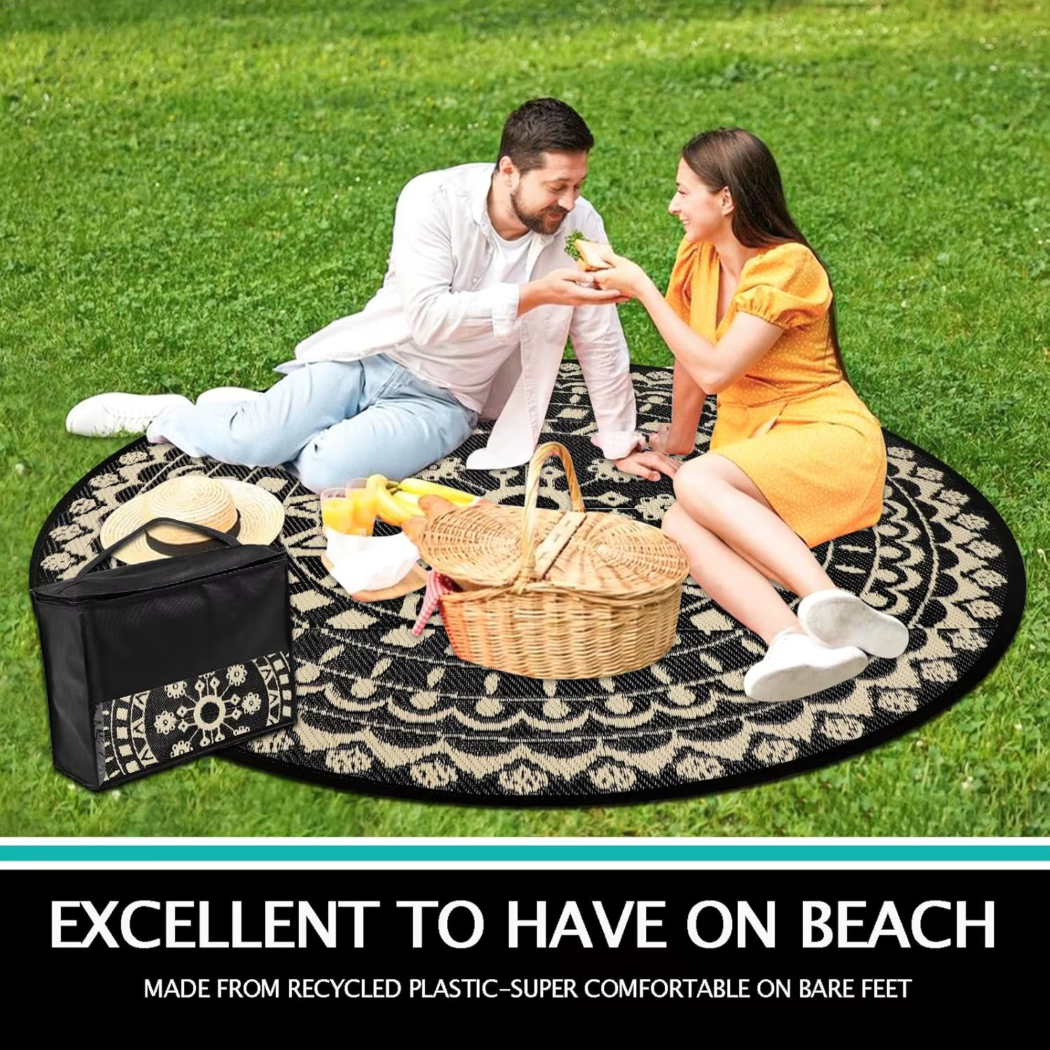 Tapis d'extérieur rond pour Patio