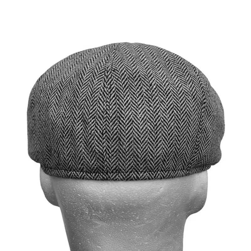 Bérets pour hommes style chevrons, rétro, en feutre de laine, mode décontractée, bérets plats