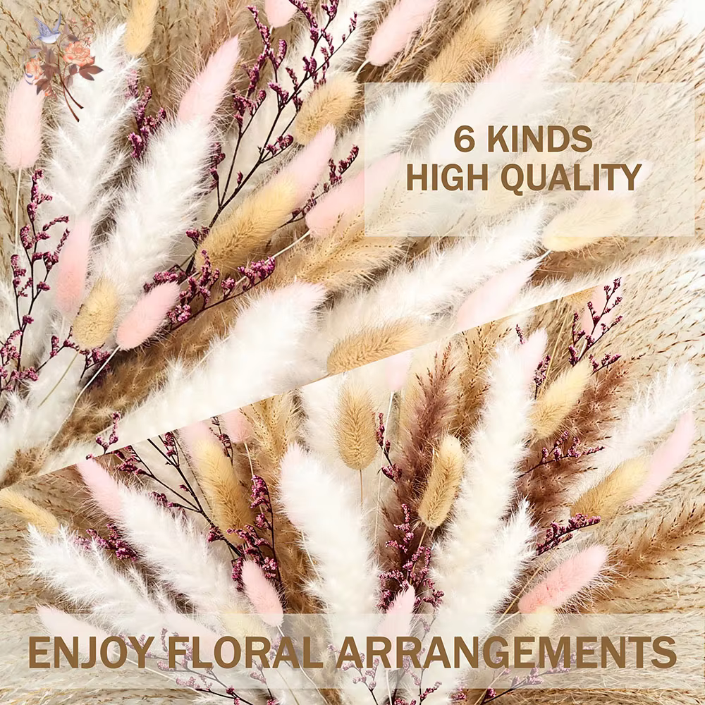 Queues de lapin Pampas moelleuses, herbe rose, fleurs séchées, décor de fête dans le jardin, bricolage, Arrangement Floral, artisanat, cadeaux de Couple