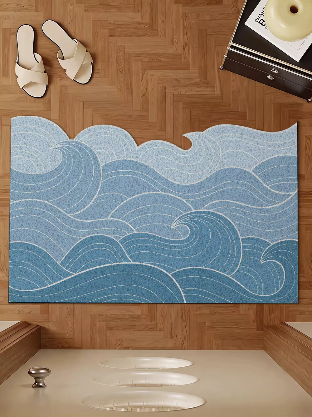 Tapis d'entrée Durable avec conception de montagne/vages