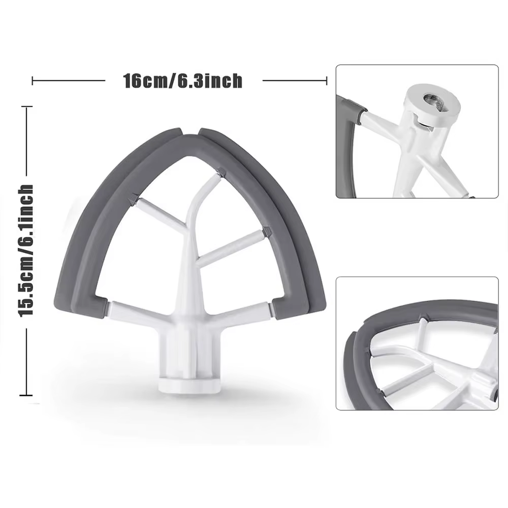 Batteur à bord flexible pour mélangeur KitchenAid 4,5-5 QT, accessoires de mélangeur sur socle à tête inclinable, accessoires de palette de mélangeur en Silicone, pièce de mélangeur