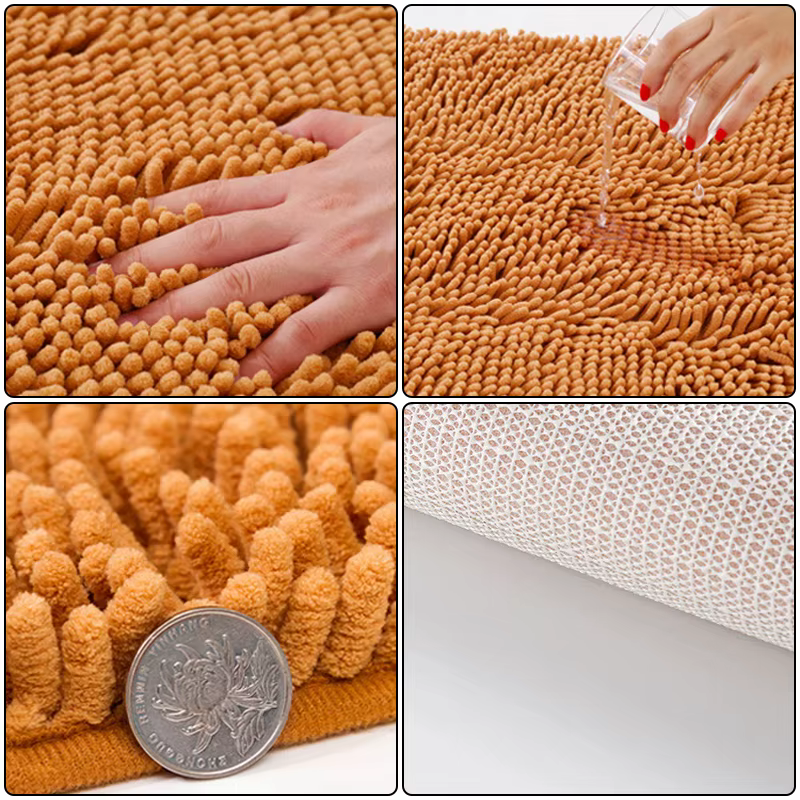 Tapis de salle de bain en chenille antidérapant