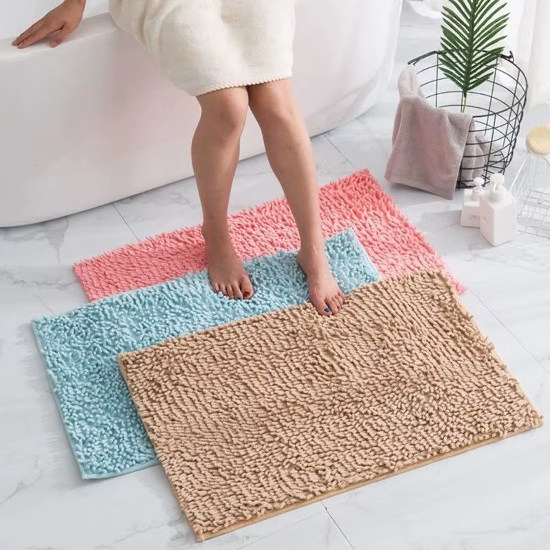 Tapis de salle de bain en chenille antidérapant