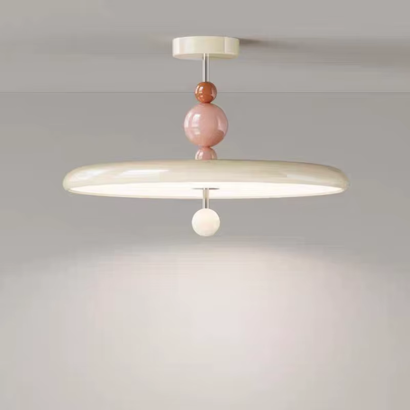 Lampe suspendue de chambre à coucher style crème