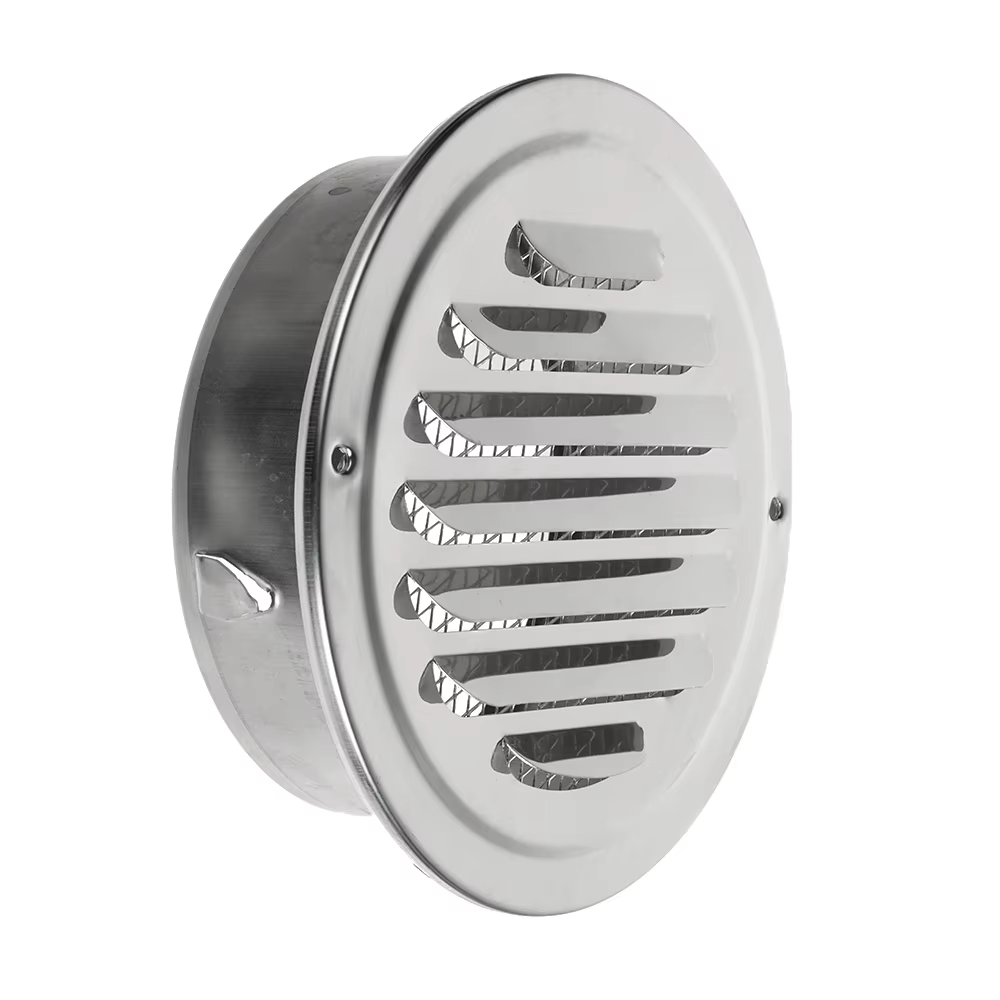 Grille d'aération murale extérieure en acier inoxydable, grilles de ventilation rondes, 70mm, 80mm, 100mm, 120mm, 150mm, 160mm, maison, bureau