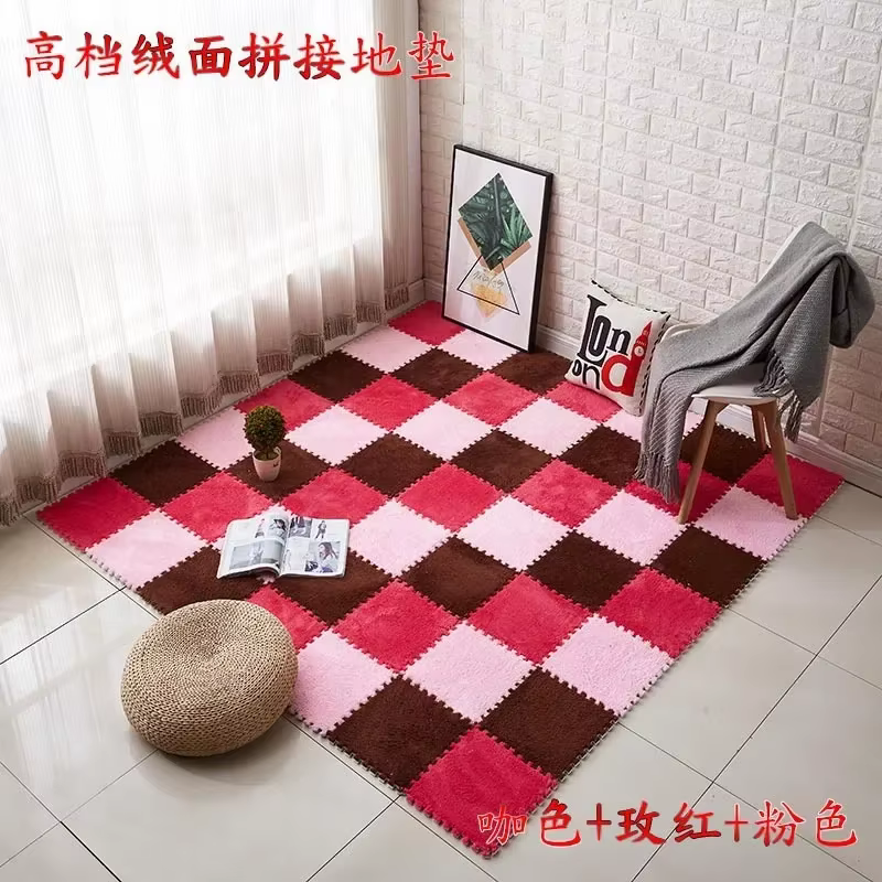 30X30 cm bricolage puzzle Shaggy tapis salon chambre doux sol zone