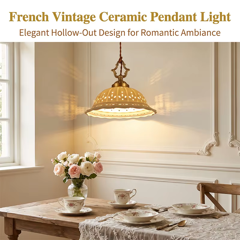 Luminaire suspendu de style antique japonais en laiton et céramique pour restaurant, lampe de style rétro américain pour bureau, chambre et bar