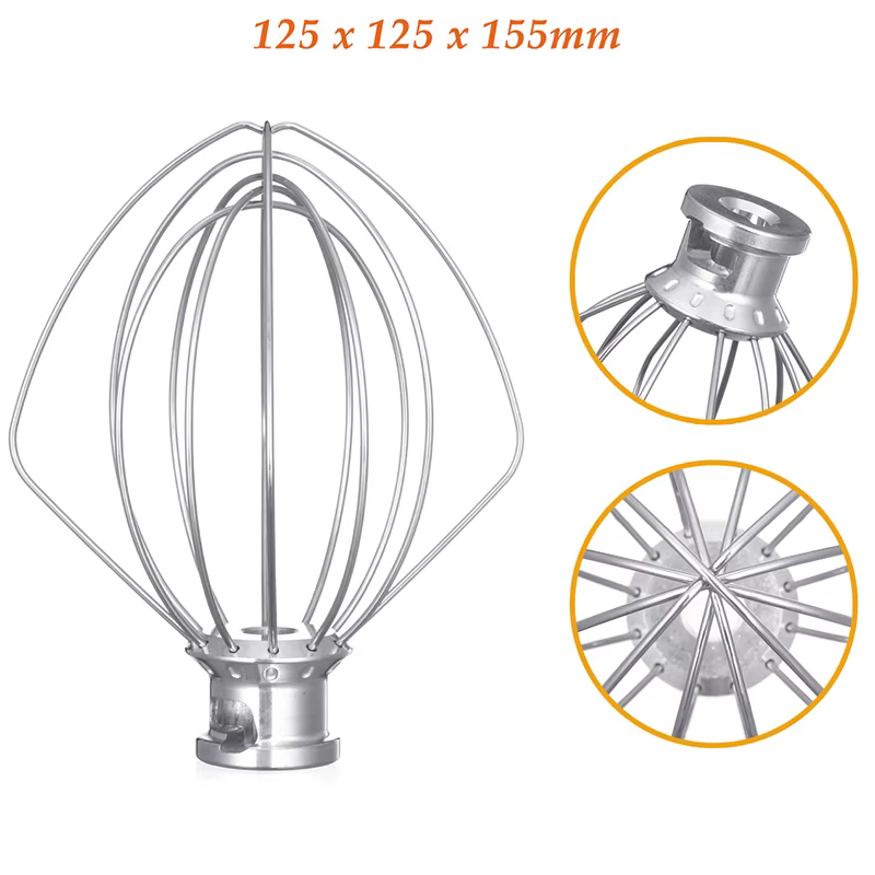 Fouet en fil d'acier inoxydable, accessoire pour batteur électrique de cuisine, pour batteur sur socle KitchenAid K45WW de 4,5 QT avec fixation fouet