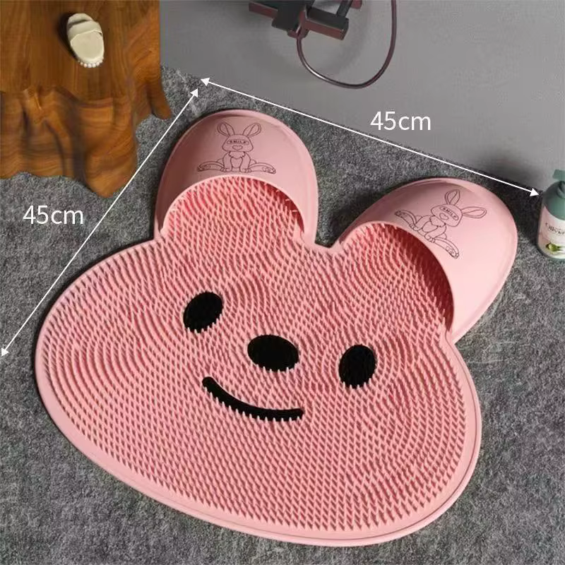 Tapis antidérapant de douche de salle de bain de lapin