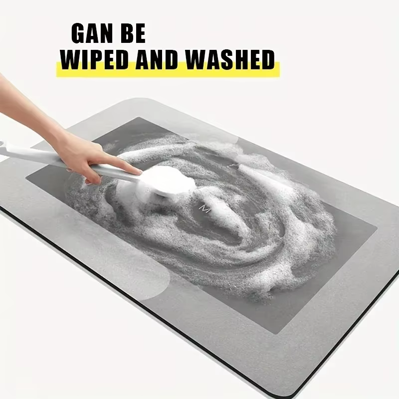 Tapis de bain en terre de diatomées super absorbant