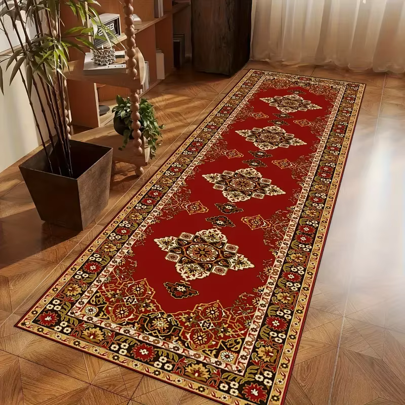 VIKAMA – tapis de Style persan Vintage, résistant aux taches et antidérapant, pour entrée et chevet de chambre à coucher, de cuisine, décoration de maison