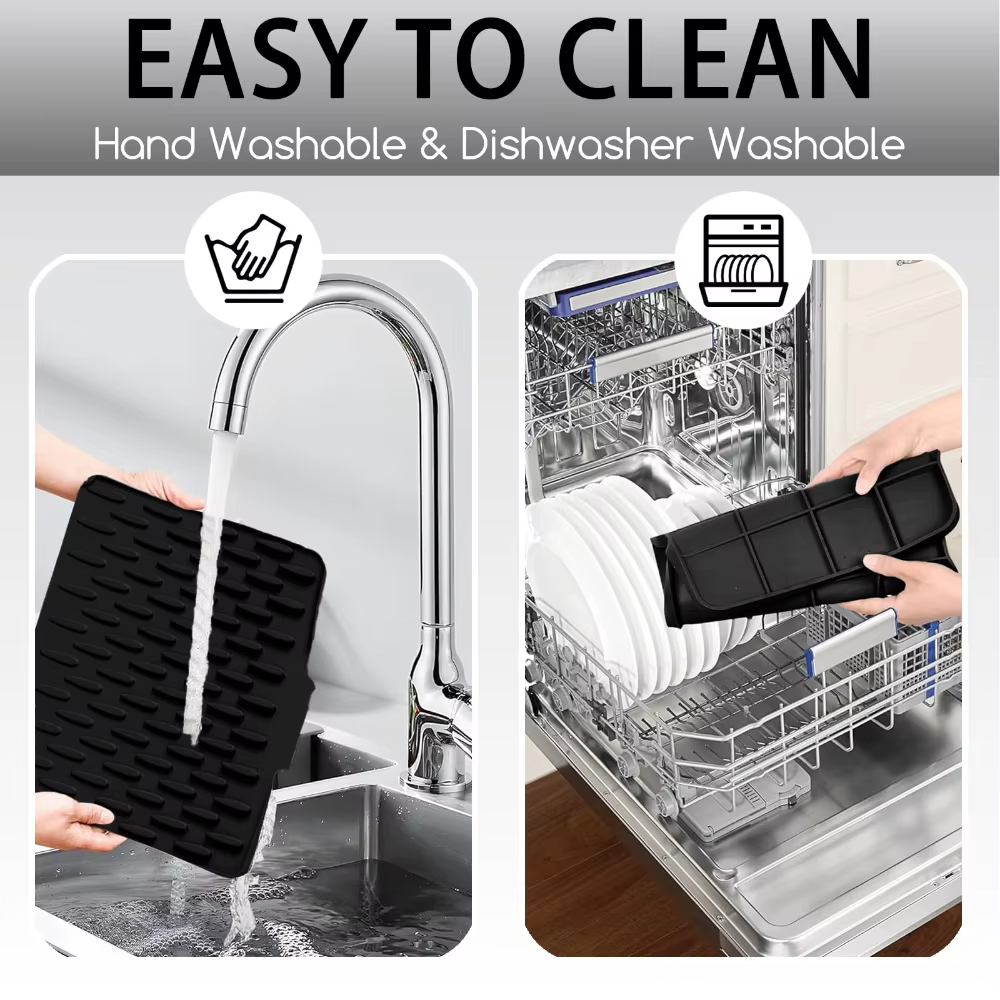 Tapis de drainage en silicone pour cuisine avec design